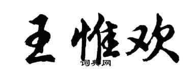 胡問遂王惟歡行書個性簽名怎么寫