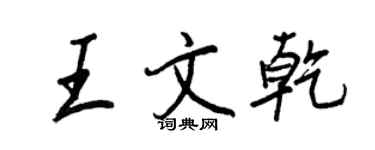 王正良王文乾行書個性簽名怎么寫