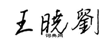 王正良王曉劉行書個性簽名怎么寫