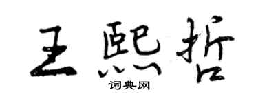 曾慶福王熙哲行書個性簽名怎么寫