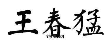 翁闓運王春猛楷書個性簽名怎么寫
