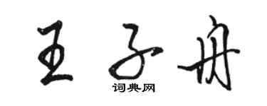 駱恆光王子舟行書個性簽名怎么寫