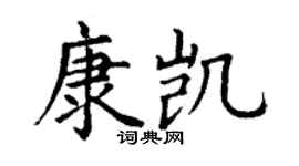 丁謙康凱楷書個性簽名怎么寫