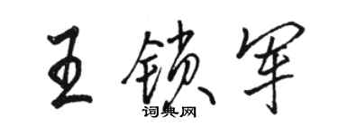 駱恆光王鎖軍行書個性簽名怎么寫