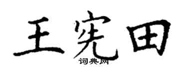 丁謙王憲田楷書個性簽名怎么寫