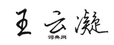 駱恆光王雲凝行書個性簽名怎么寫