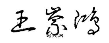 曾慶福王崇鴻草書個性簽名怎么寫