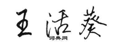 駱恆光王活葵行書個性簽名怎么寫