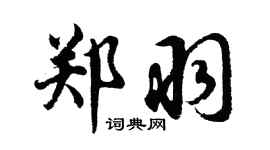 胡問遂鄭羽行書個性簽名怎么寫