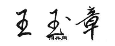 駱恆光王玉章行書個性簽名怎么寫
