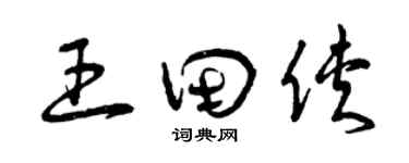 曾慶福王田俠草書個性簽名怎么寫