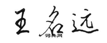 駱恆光王名遠行書個性簽名怎么寫