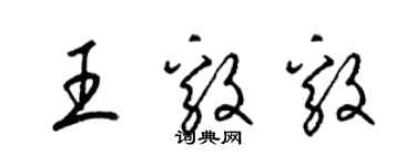 梁錦英王毅毅草書個性簽名怎么寫