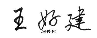 駱恆光王好建行書個性簽名怎么寫