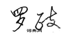 駱恆光羅政行書個性簽名怎么寫