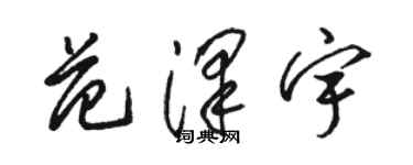 駱恆光范澤宇草書個性簽名怎么寫