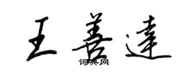 王正良王善達行書個性簽名怎么寫