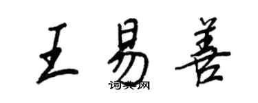 王正良王易善行書個性簽名怎么寫