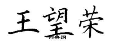 丁謙王望榮楷書個性簽名怎么寫