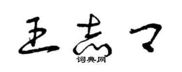 曾慶福王志卿草書個性簽名怎么寫