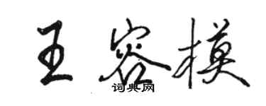 駱恆光王容模行書個性簽名怎么寫