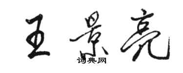 駱恆光王景亮行書個性簽名怎么寫