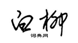 朱錫榮白柳草書個性簽名怎么寫