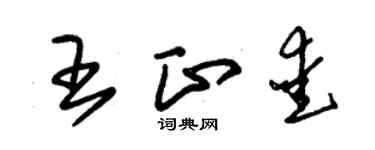 朱錫榮王正愛草書個性簽名怎么寫