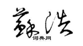 曾慶福蘇浩草書個性簽名怎么寫