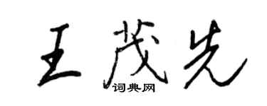 王正良王茂先行書個性簽名怎么寫