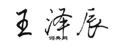 駱恆光王澤辰行書個性簽名怎么寫