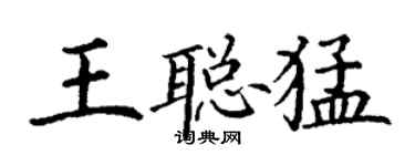 丁謙王聰猛楷書個性簽名怎么寫