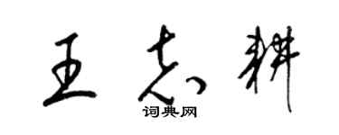 梁錦英王志耕草書個性簽名怎么寫