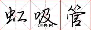 荊霄鵬虹吸管行書怎么寫
