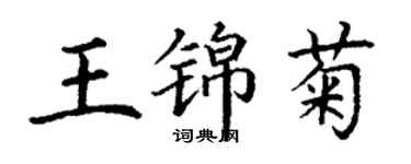 丁謙王錦菊楷書個性簽名怎么寫