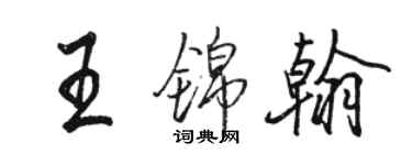 駱恆光王錦翰行書個性簽名怎么寫