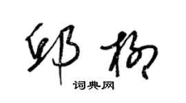 梁錦英邱柳草書個性簽名怎么寫