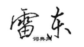 駱恆光雷東行書個性簽名怎么寫