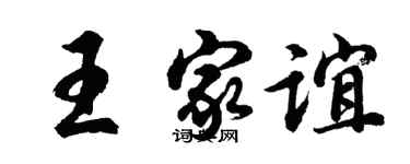 胡問遂王家誼行書個性簽名怎么寫