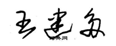 朱錫榮王建多草書個性簽名怎么寫
