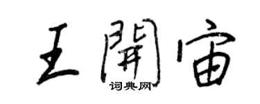 王正良王開宙行書個性簽名怎么寫