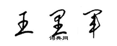 梁錦英王里軍草書個性簽名怎么寫