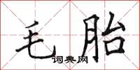 田英章毛胎楷書怎么寫