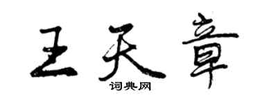 曾慶福王天章行書個性簽名怎么寫