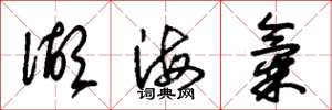 朱錫榮湖海氣草書怎么寫