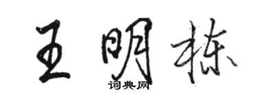 駱恆光王明棟行書個性簽名怎么寫