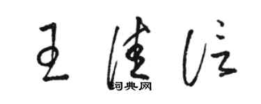 駱恆光王佳信草書個性簽名怎么寫