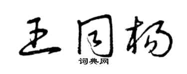 曾慶福王同楊草書個性簽名怎么寫