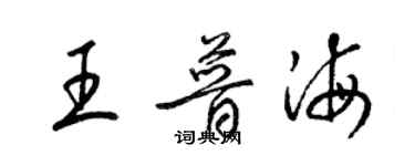 梁錦英王普海草書個性簽名怎么寫