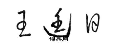 駱恆光王廷日草書個性簽名怎么寫